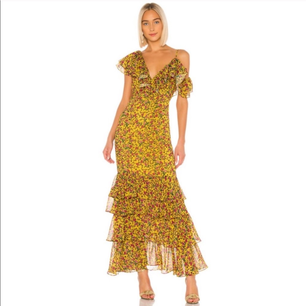 Ruffle Tier Gown in Chartreuse Gypsy Rose